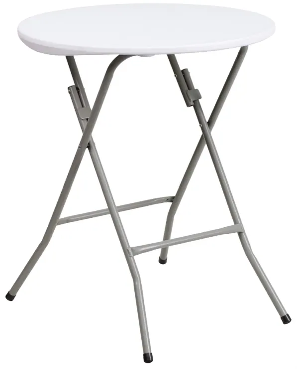 24in Round White Plastic Folding Tables