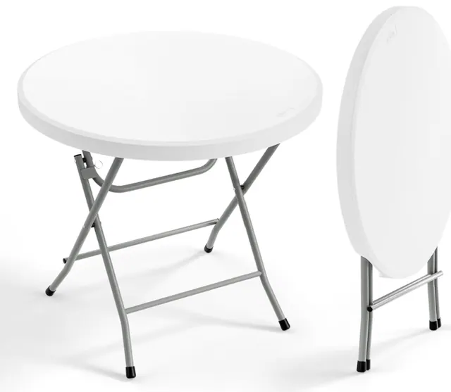 32in Round White Plastic Folding Tables