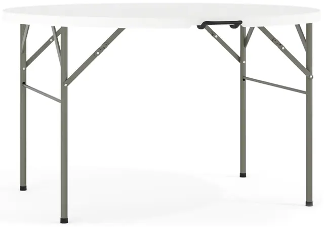 48in Round White Plastic Folding Tables