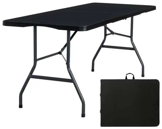 6ft Black Plastic Folding Tables