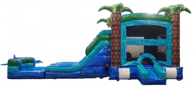 Island Drop XL Wet Dry Combo Water Slide & Bounce House