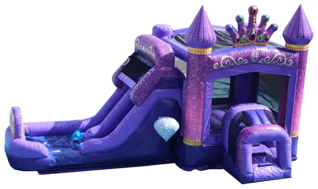 Princess Wet/Dry Combo Dual Lane Water Slide & Bounce House