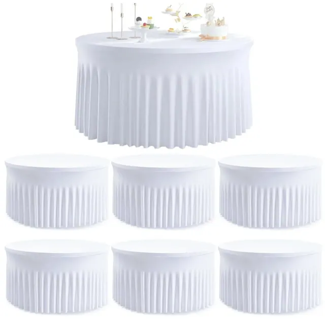 Round Wavy White Linens